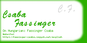 csaba fassinger business card